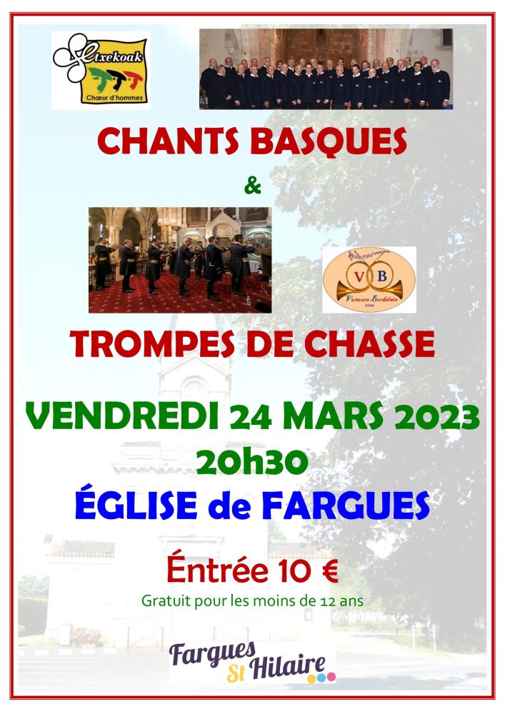 Concert de CHANTS BASQUES & TROMPES DE CHASSE